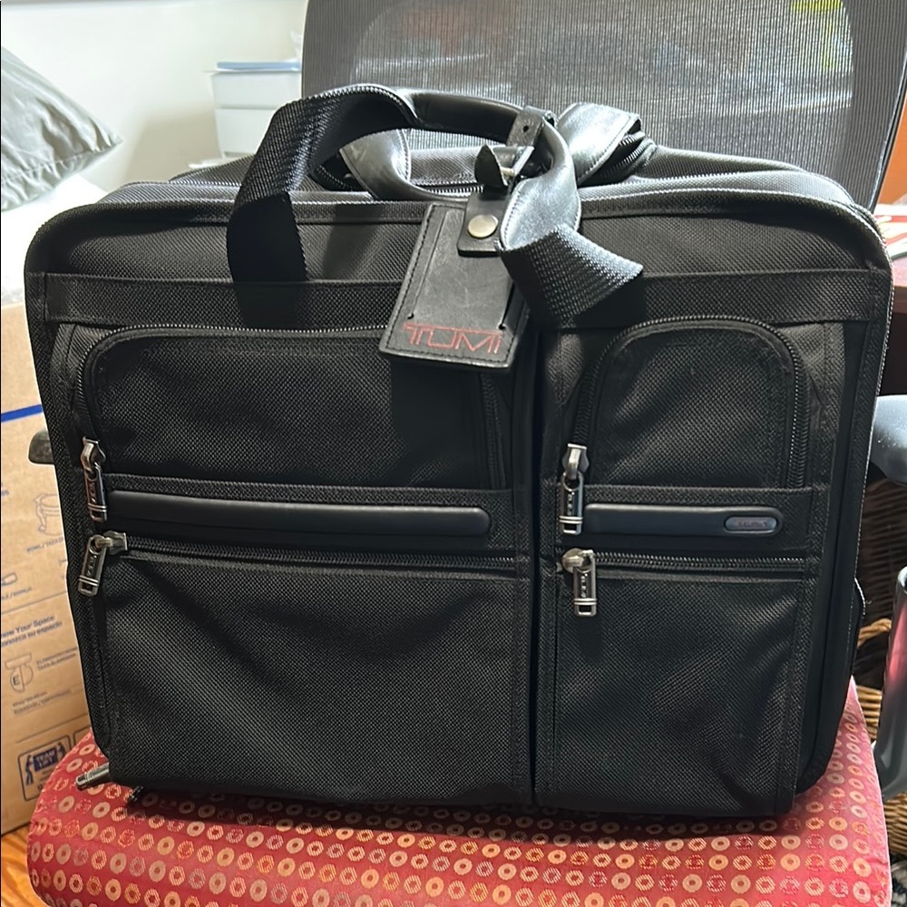 Tumi Black Briefcase with Durable Ballistic Nylon
